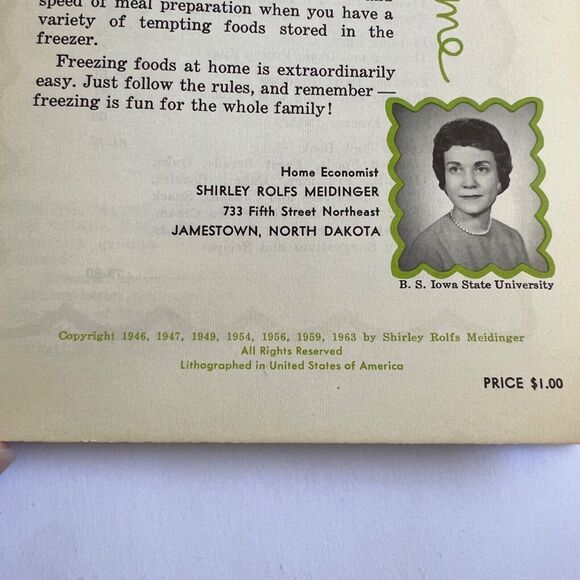 Vintage 1963 Cookbook Freezing Foods at Home Paperback - Picture 3 of 16